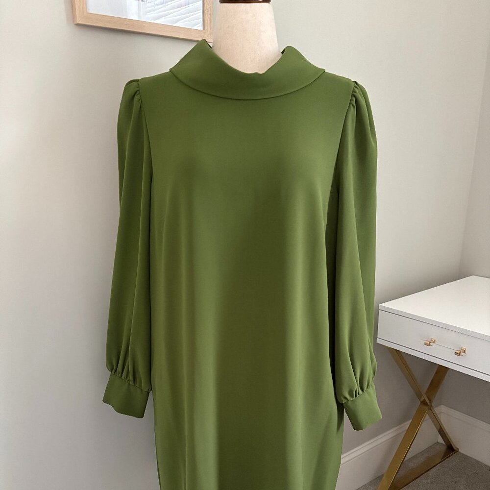 Alex Marie Size 16 Heidi Funnel Neck Long Sleeve Social Dress Olive Green